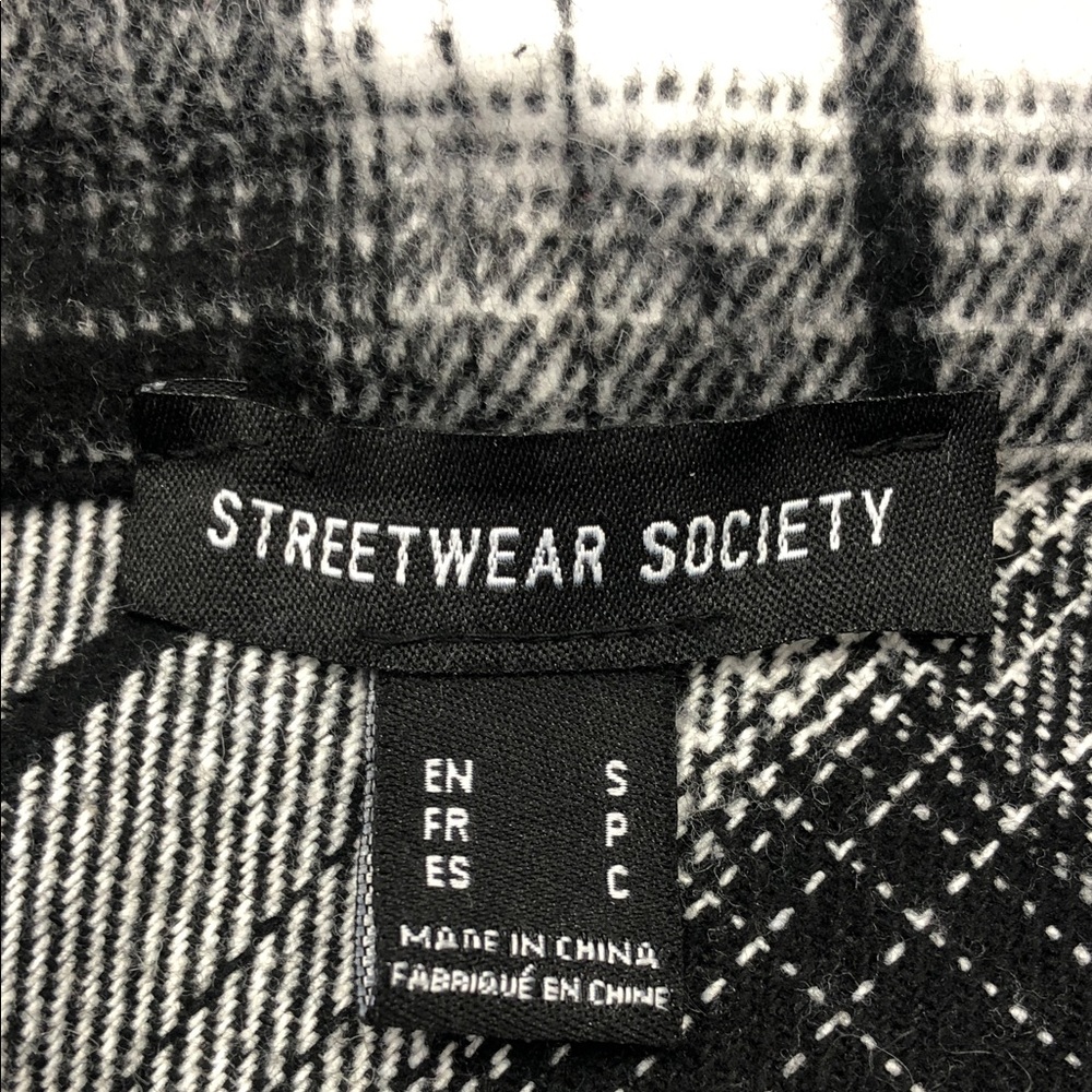 Streetwear Society Black & White Plaid Shirt Shacket – Size Small - Picture 2 of 14